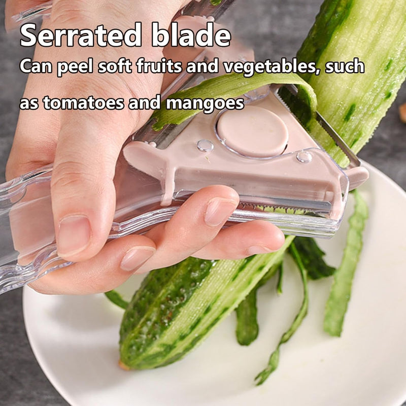 3 In 1 Multipurpose Handheld Stainless Steel Vegetable And Fruit Peeler With 3 Rotary Detachable Sharp Blades