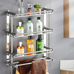 Stainless Steel Bathroom Shelf With Rail And Towel Holder