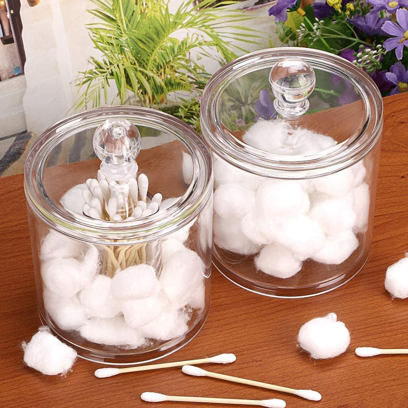 Multipurpose Transparent Cotton Swab Holder With Lid