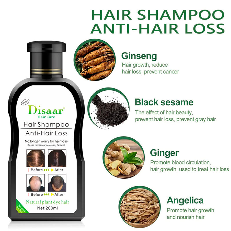 Disaar Natural Plant Dye Hair Shampoo Anti Hair Loss Hair Growth