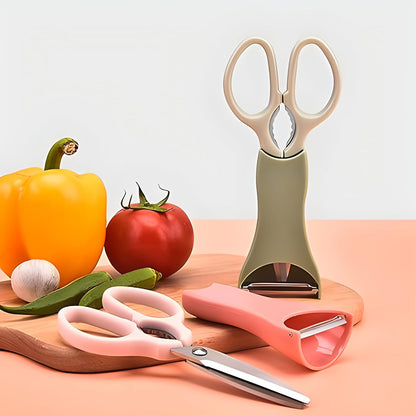 Multipurpose 2in1 Peeler And Scissors Set Kitchen Tool