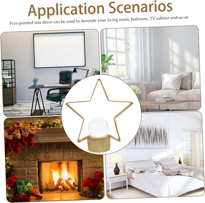 Luxury Star Shape Metal Ornament With Crystal Ball Unique Design For Table Decor