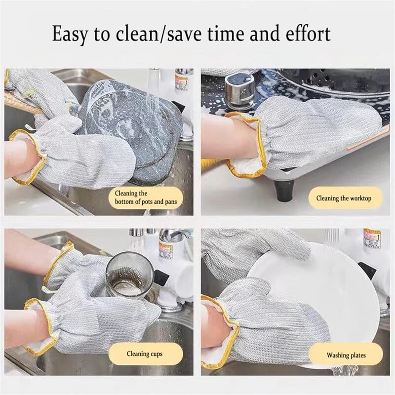 Multipurpose Silver Dishwashing Gloves Cleaning Glove Single Piece