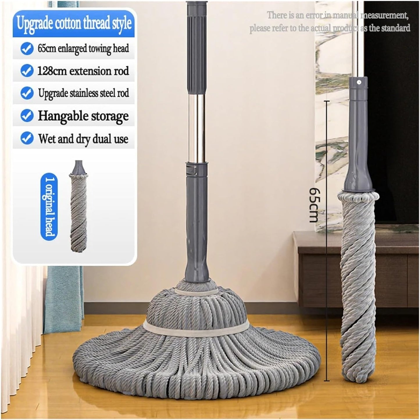 Household Mop Floor Washing Cleaning Rotary Self Twist Water Mop