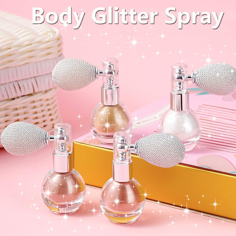 AnyLady Diamond Highlighter Powder Spray Waterproof High Gloss Glitter Body Bronzer Highlight Powder Face Contour Illuminator Makeup