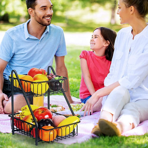 Multipurpose 2 Tier Counter Top Fruit Basket for Kitchen & Dining Table