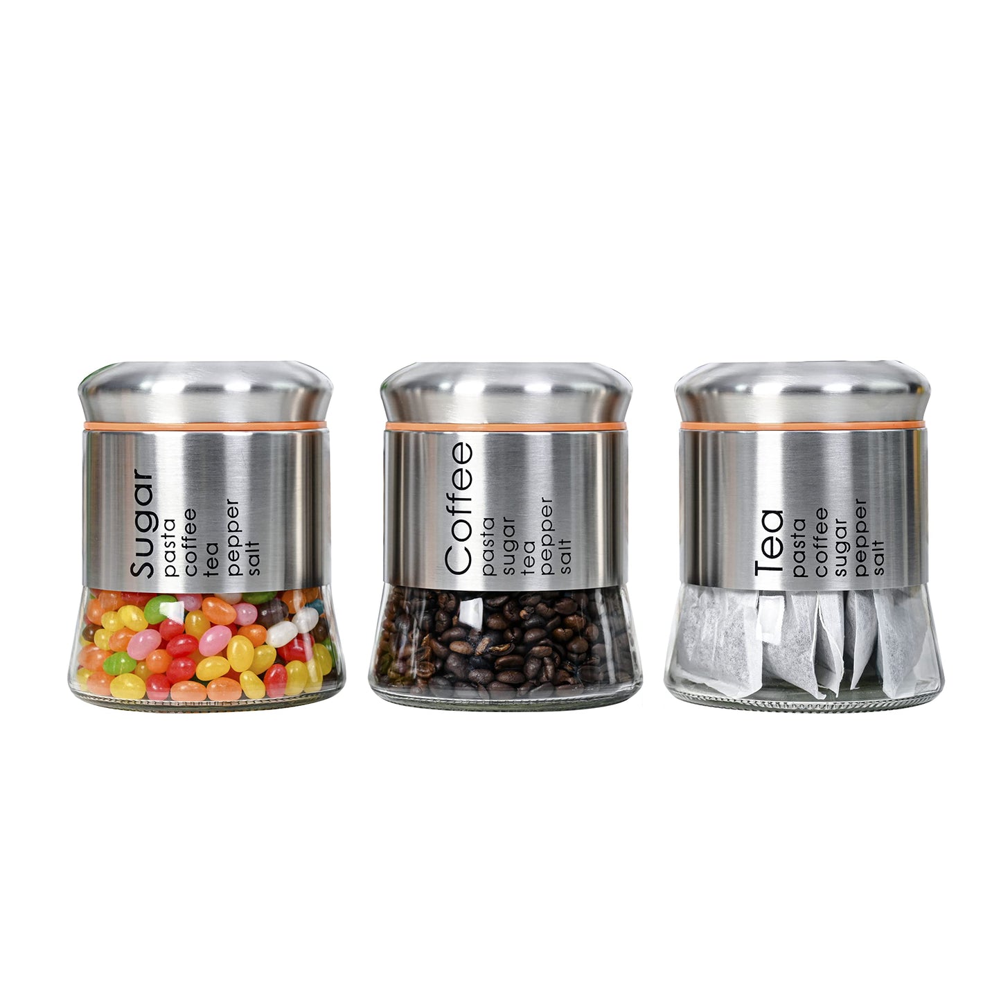 Multipurpose Glass Storage Container Jar With Stainless Steel Lid