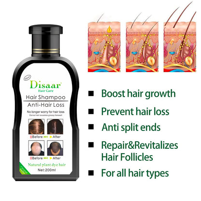 Disaar Natural Plant Dye Hair Shampoo Anti Hair Loss Hair Growth