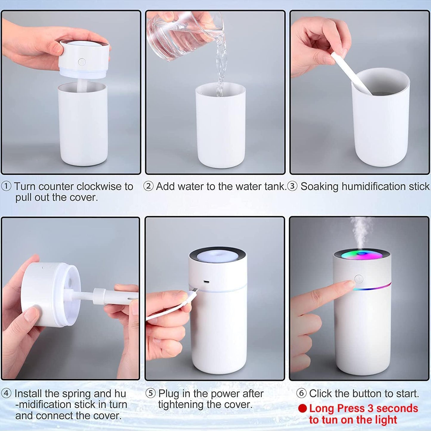 Car Humidifier Colorful Small Humidifier Portable Car Air Diffuser Stylish Humidifier For Car Air