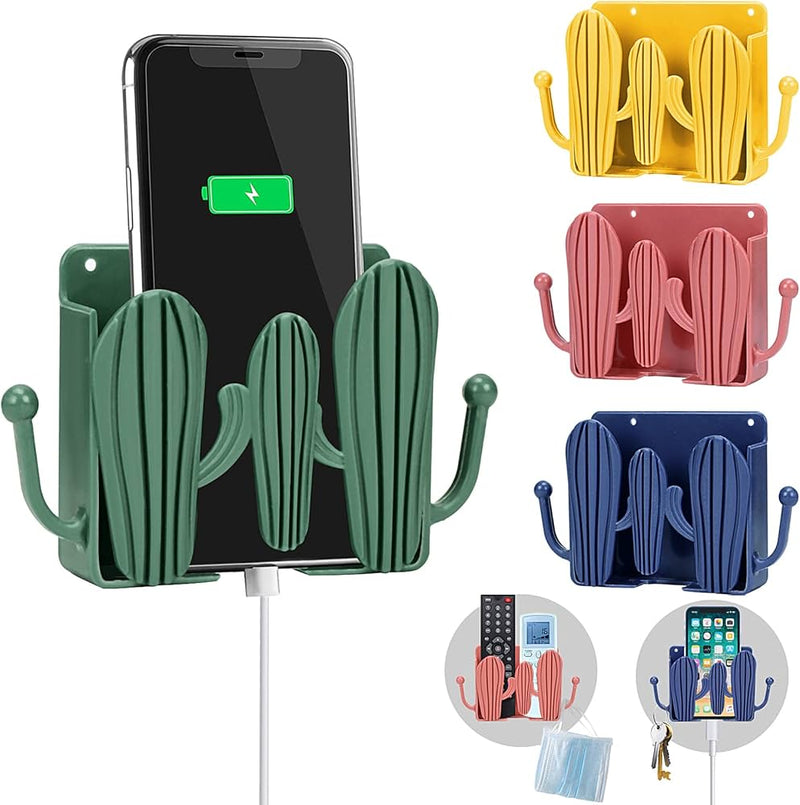 Wall Mount Cactus Mobile Phone Holder Organizer