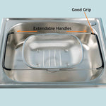 Stainless Steel Drain Basket With Extendable Rubber Handles To Fit Any Sink