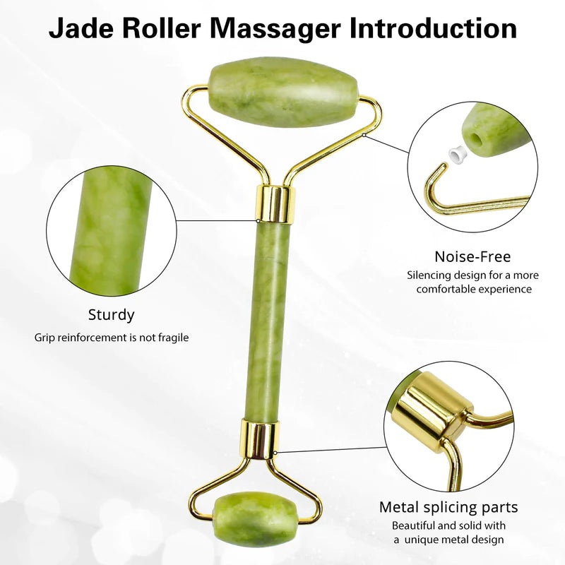 Jade Roller & Gua Sha Facial Massage Set