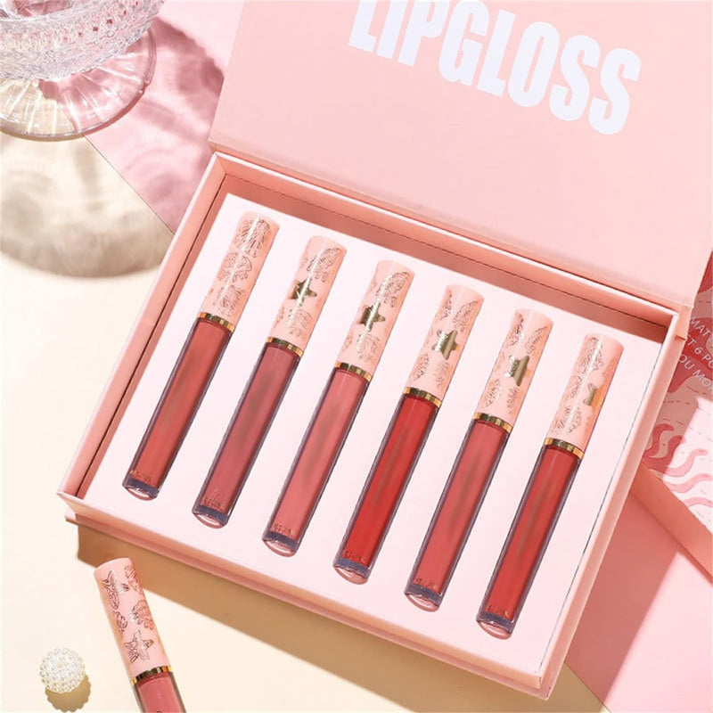 Dragon Ranee 6Pcs Liquid Long Lasting Lip Gloss Set