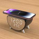 Multifunctional 3in1 Wireless Charging Dock Station Digital Clock Alarm Clock Temperature Monitor