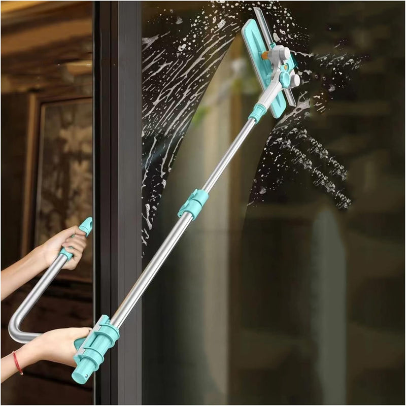 U-Shaped Retractable Glass Scraper Window Cleaner Double-Sided Glass Cleaning Tool High-Altitude