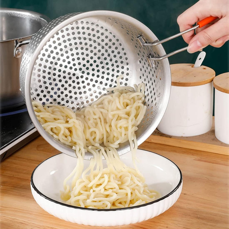 Stainless Steel 2in1 Deep Fryer Steamer Basket with Silicone Covered Handle