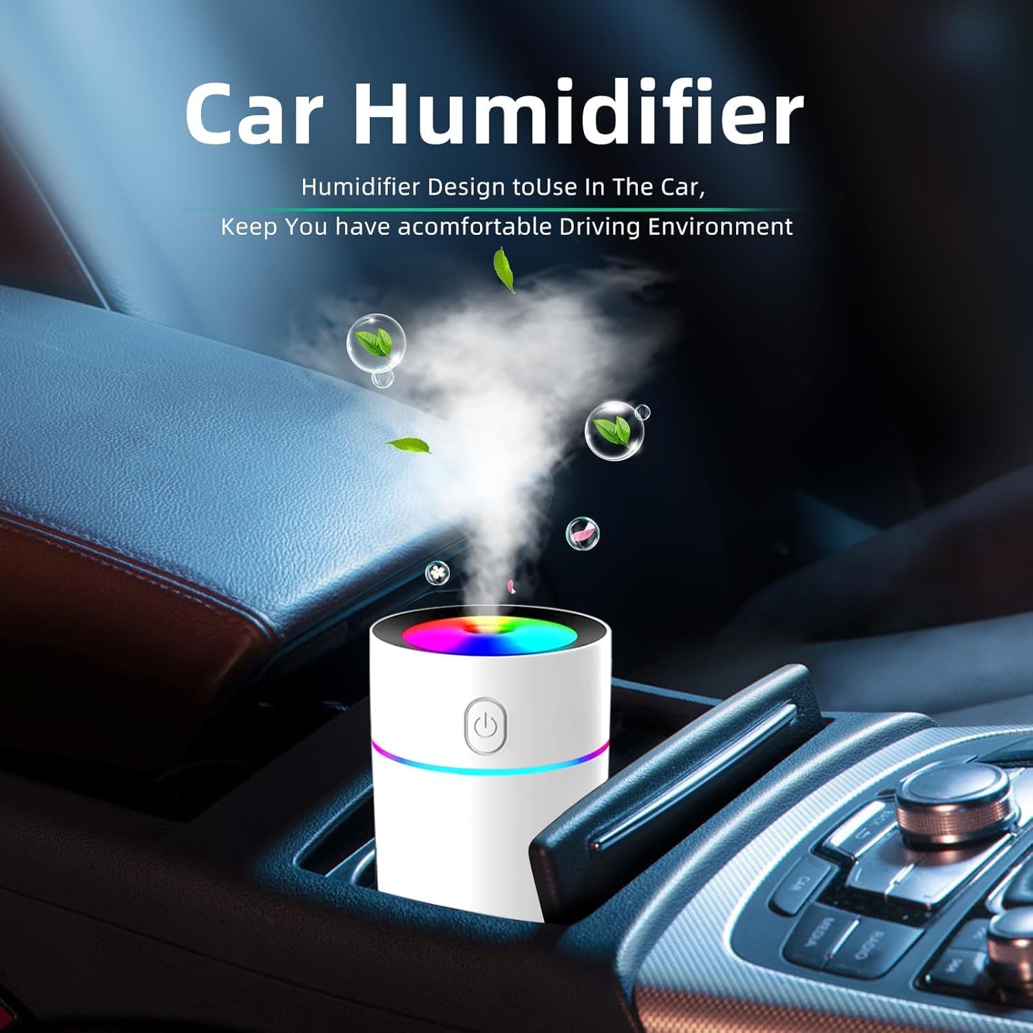 Car Humidifier Colorful Small Humidifier Portable Car Air Diffuser Stylish Humidifier For Car Air