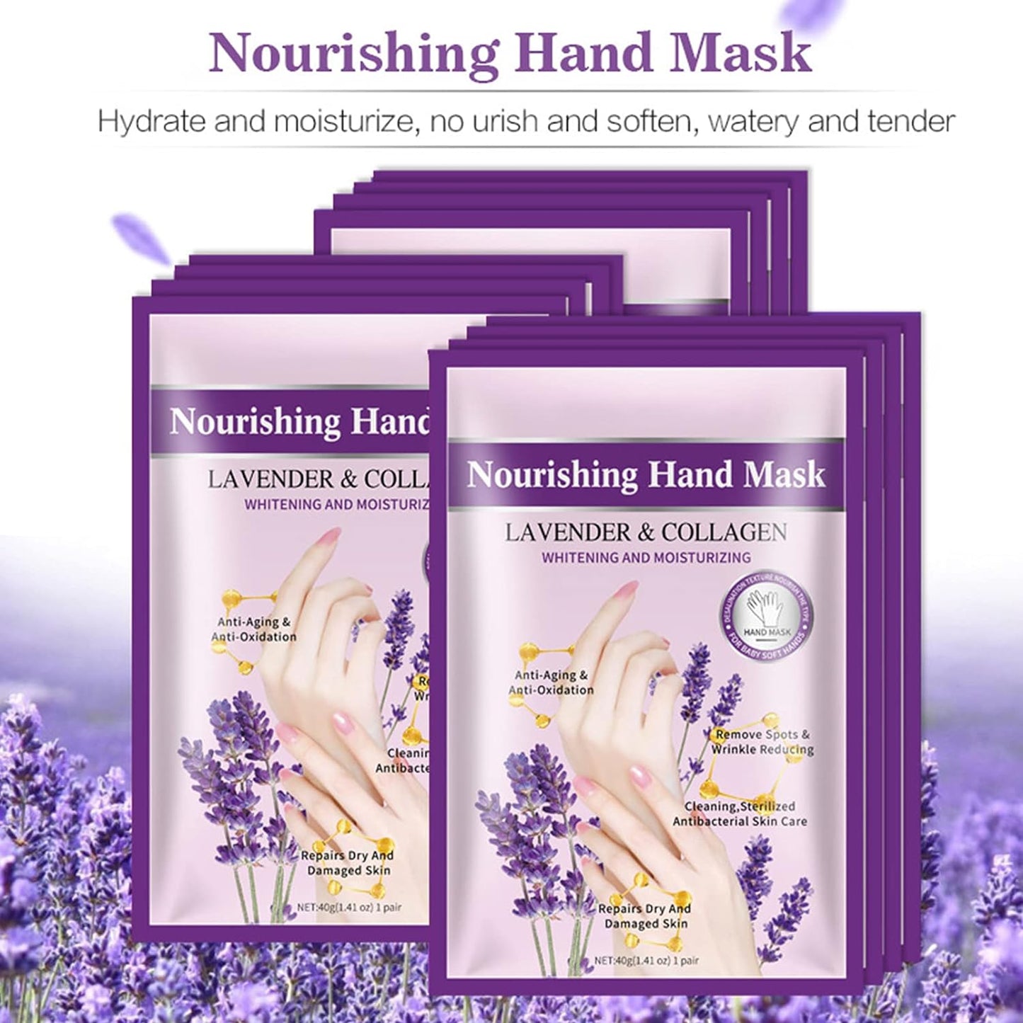 Guanjing Nourishing Hand Mask Lavender And Collagen Hands Mask