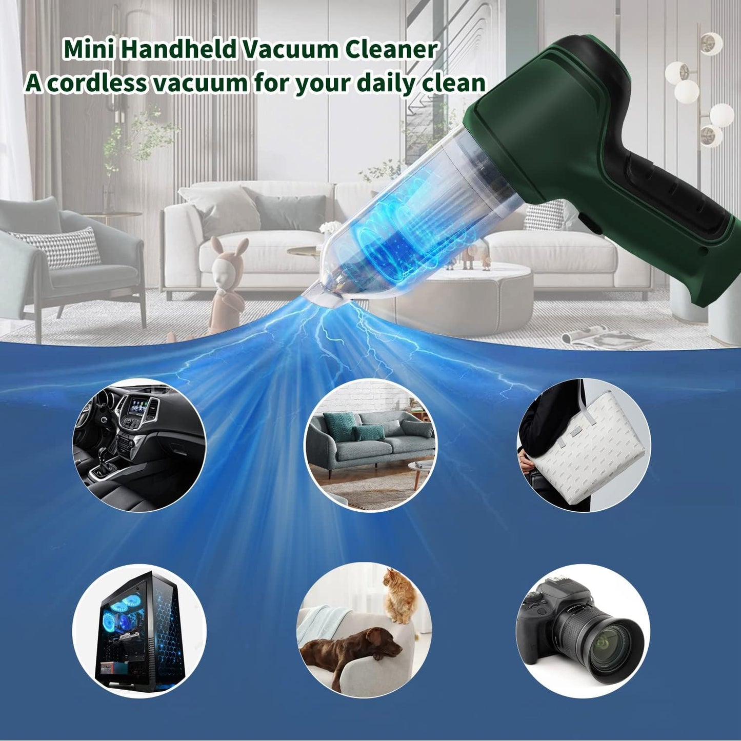 Multipurpose Portable Cordless Car Vacuum Cleaner Wireless with 9000Pa Suction Power And Air Blower Heavy Quality