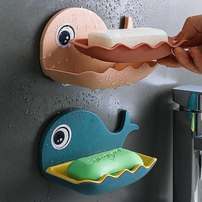 Little Whale Shapes Soap Dish Wall Mounted