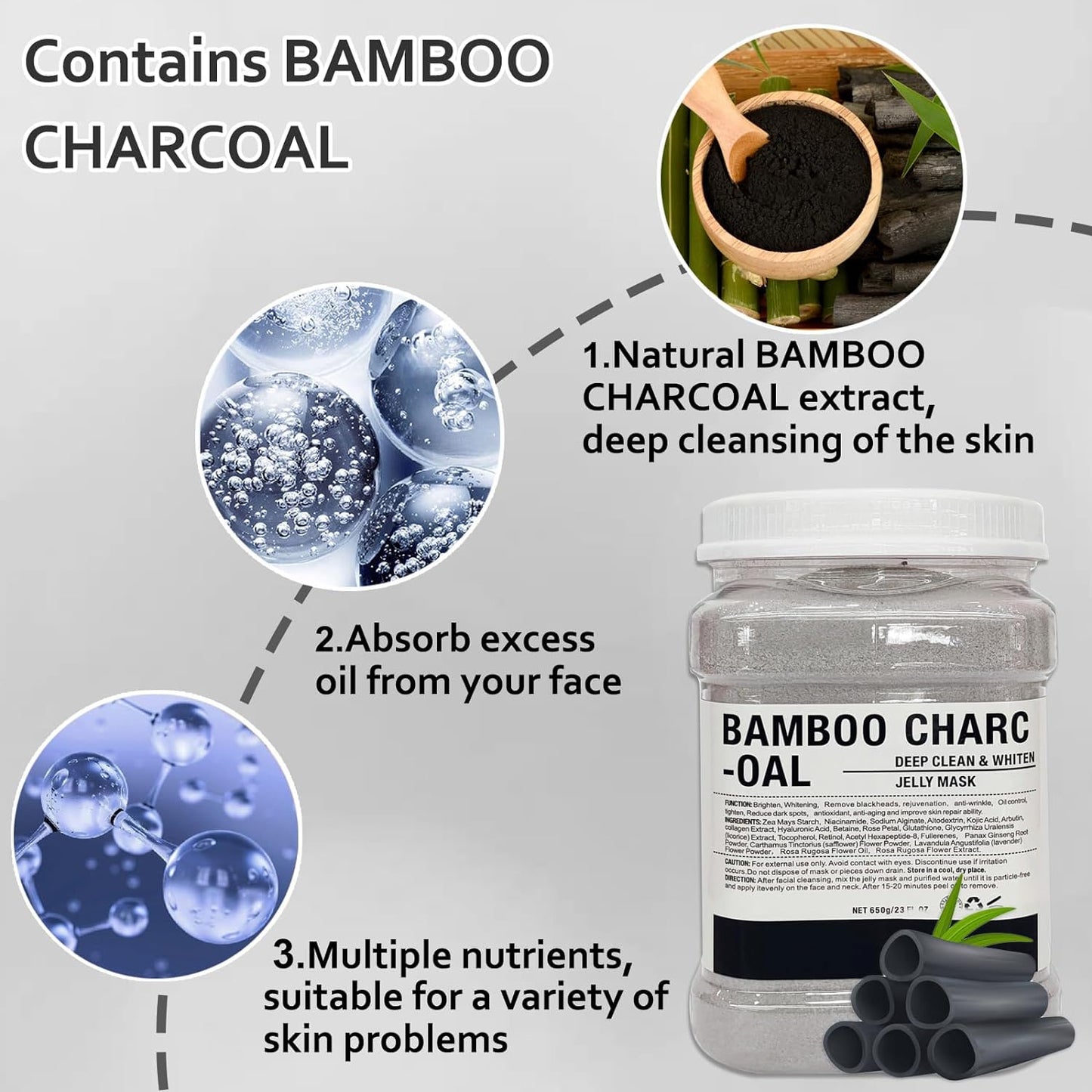 Bamboo Charcoal Shrink Pores And Deeply Clean Jelly Mask