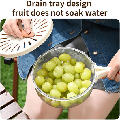 Multifunction 2in1 Food Colander With Handle Draining Bowl With Lid