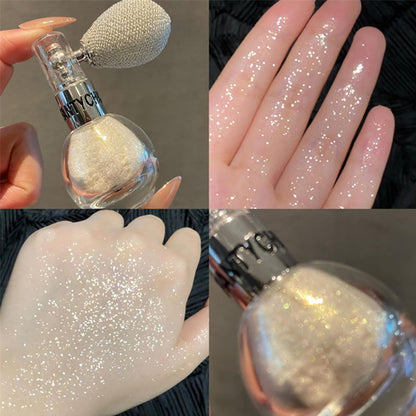 AnyLady Diamond Highlighter Powder Spray Waterproof High Gloss Glitter Body Bronzer Highlight Powder Face Contour Illuminator Makeup
