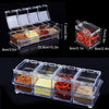 Multipurpose Crystal Spice Box Masala Box with Spoons 4pcs