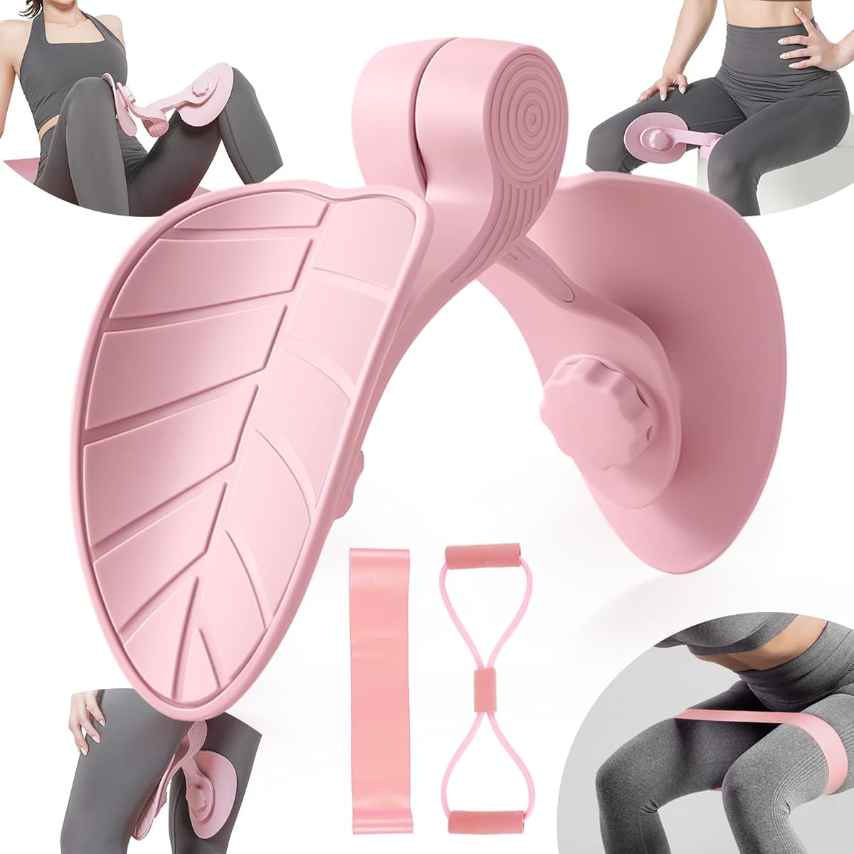 Thigh Master Hip and Pelvis Trainer for Women Pelvic Floor Strengthening Device Women with Resistance Band Exercise Equipment Set For Home&nbsp;