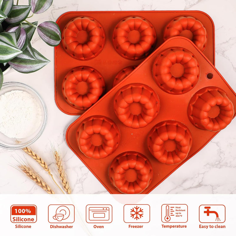 Flower Design Silicone Mini Tube Cake Pan Mold for Baking Chocolate Jelly Pudding Dessert