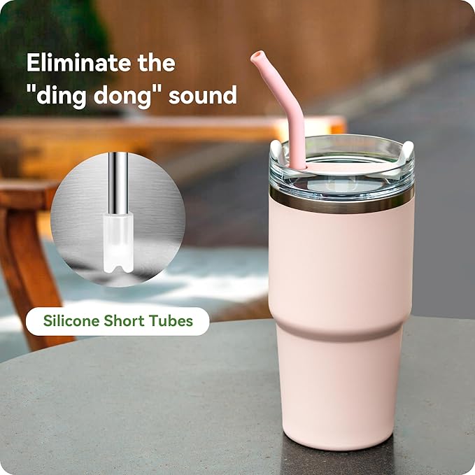 Silicone Straw Cover Reusable For Stanley Tumbler Glass