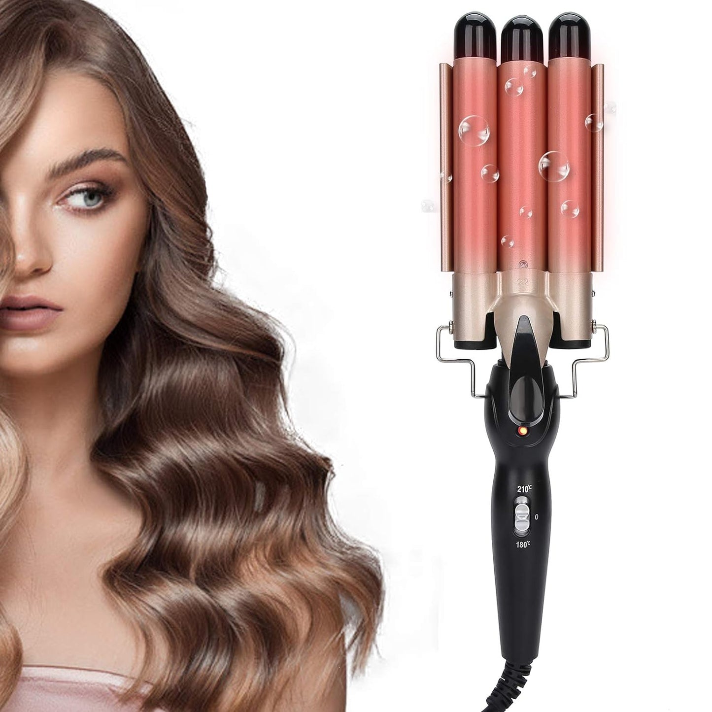 iFanze Curling Iron hair Curler Hair Straightener Hair Waver With Adjustable Temperature & LCD Display