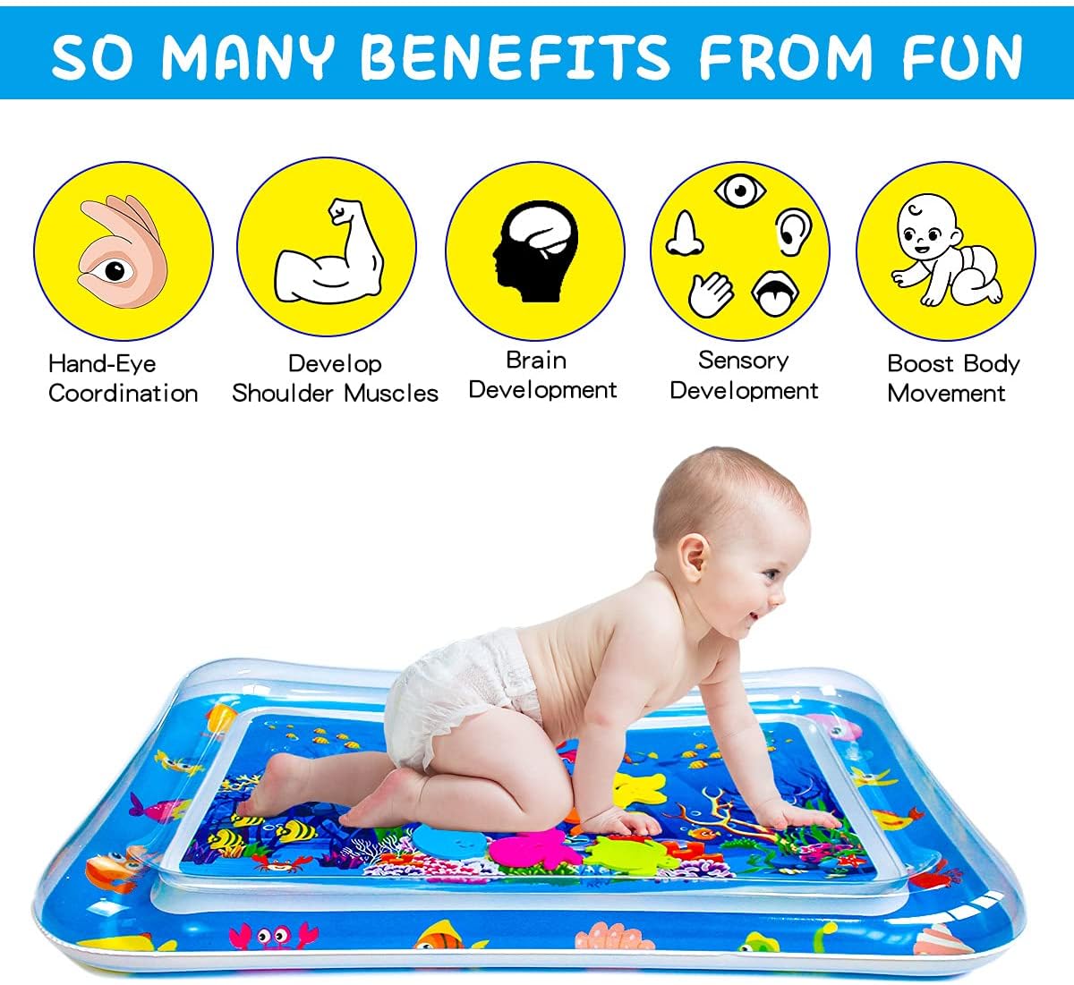 Baby Inflatable Tummy Time Mat Premium Water Play Mat for Infants Kids Boys Girls (High Quality)