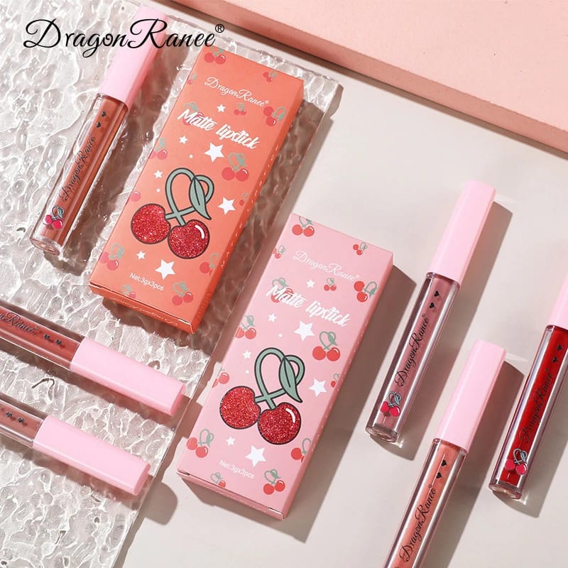 Dragon Ranee 3pcs Matte Lip Gloss Set