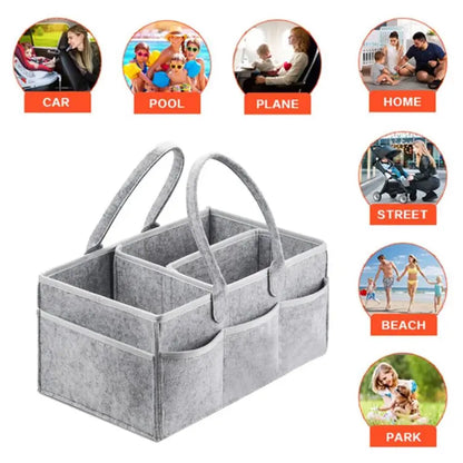 Foldable Baby Diaper Caddy Organizer Storage Basket