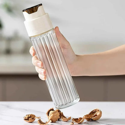 Leak-Proof Glass Oil Dispenser Bottle Automatic Opening &amp; Closing Lid Gravity Oil Tank