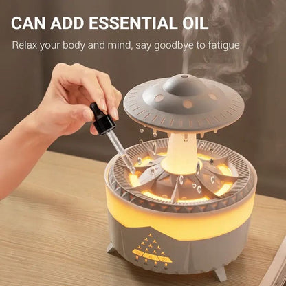 Rain Drop Mushroom Humidifier Ultrasonic RC Atomization Air Freshener With Night Light