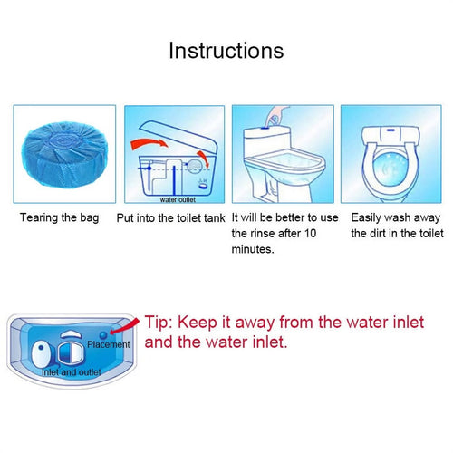 Blue Touch Automatic WC Flushing Toilet Cleaner 4Pcs Set