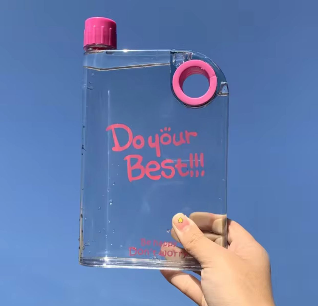 Transparent Plastic Notebook Style Water Bottle