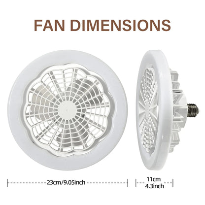 LED Ceiling Fan Light Remote Control Dimmable 3 Speed Wind Speed