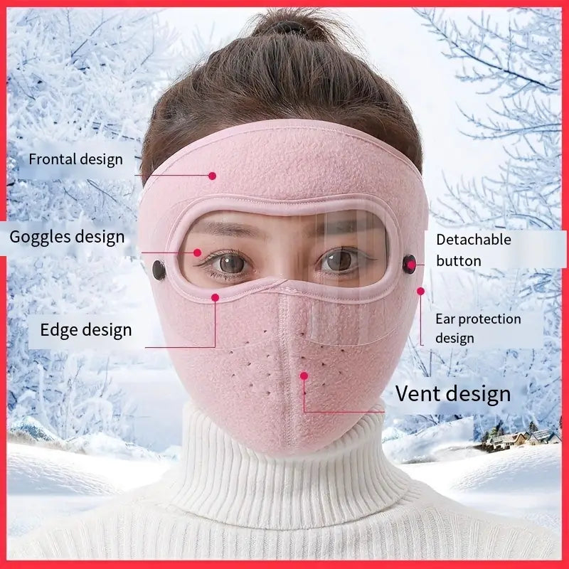 Fleece-Lined Breathable Full Face Mask Windproof Coldproof Full Face Cover Shield Mask