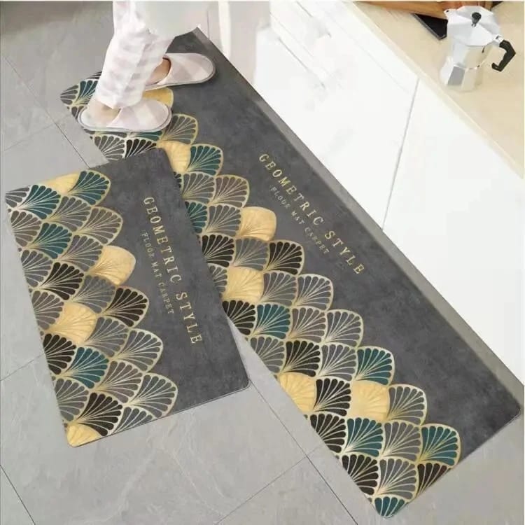 Set Of 2 Anti Slip Floor Mat Washable