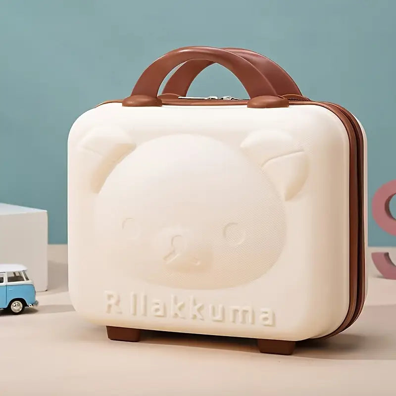 Adorable Bear-Shaped Hanging Makeup Organizer Durable PP Material Portable Cosmetic Storage Bag