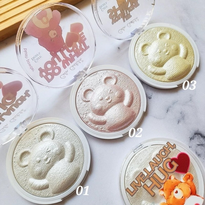 Color Castle Live Laugh Hug Original Bear Highlighter Pressed Powder Pack of 3 Set