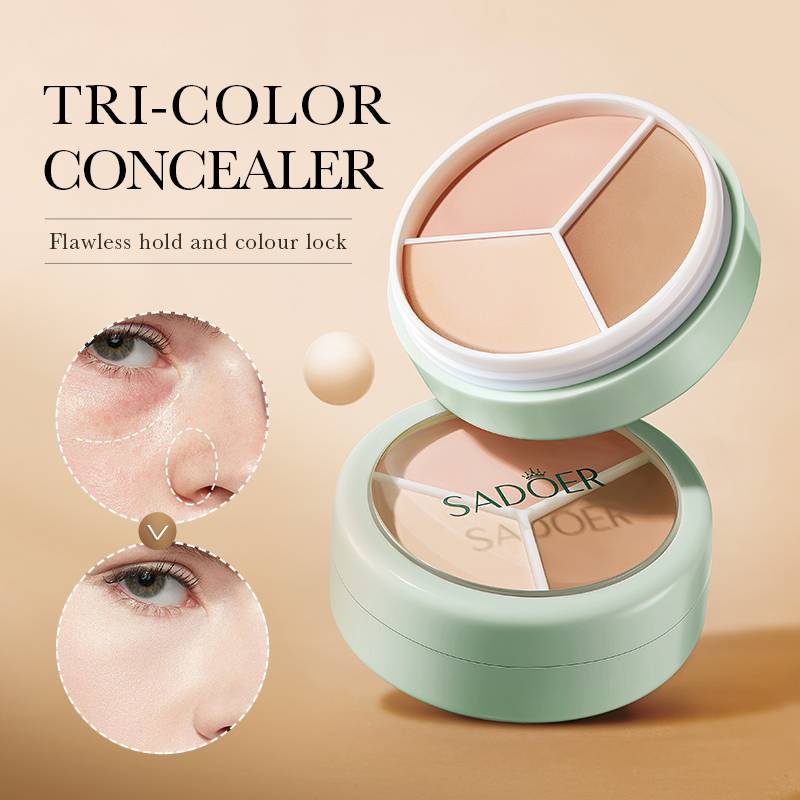 SADOER Artistic Tri-Color Concealer Beautifying Contouring Covering Foundation 10.5g