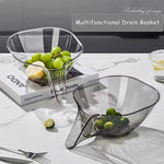 Multifunctional Acrylic Drain Bowl Transparent Strainer Basket Drain Bowl With Funnel