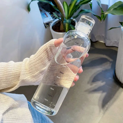 Transparent Plastic Water Bottle With Time Marker