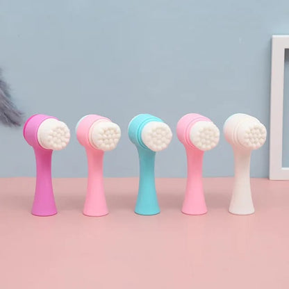 Silicone Double Sided Face Washing Facial Brush Face Massage Facial Cleanser Brush