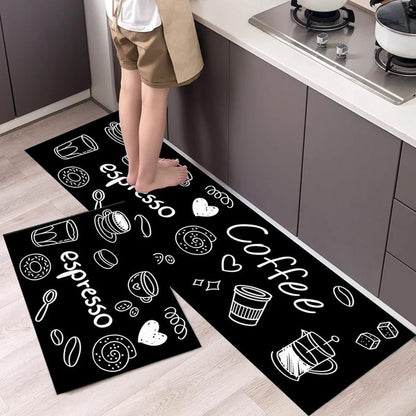 Set Of 2 Anti Slip Floor Mat Washable