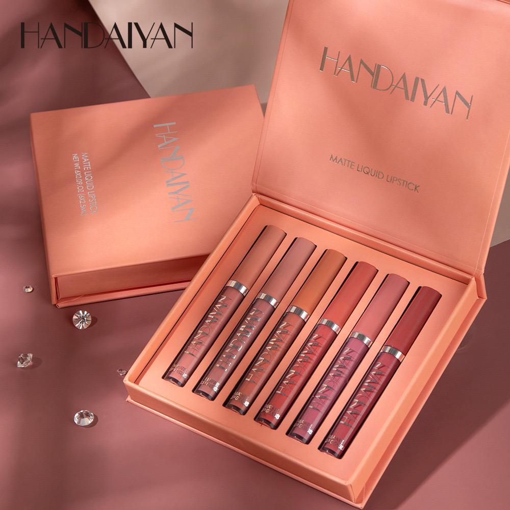 HANDAIYAN Matte Lip Gloss 6Pcs Set&nbsp;
